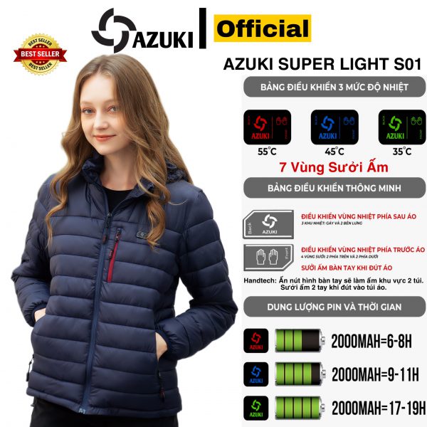 Áo Điện Sưởi Ấm Azuki siêu nhẹ