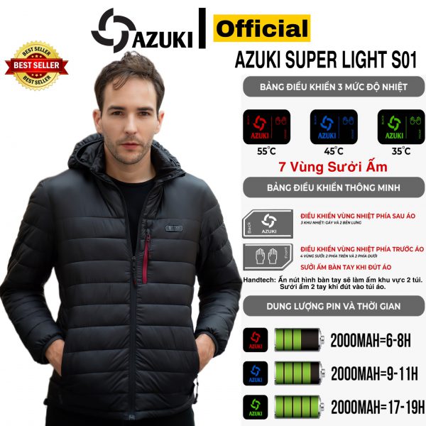 Áo Điện Sưởi Ấm Azuki siêu nhẹ
