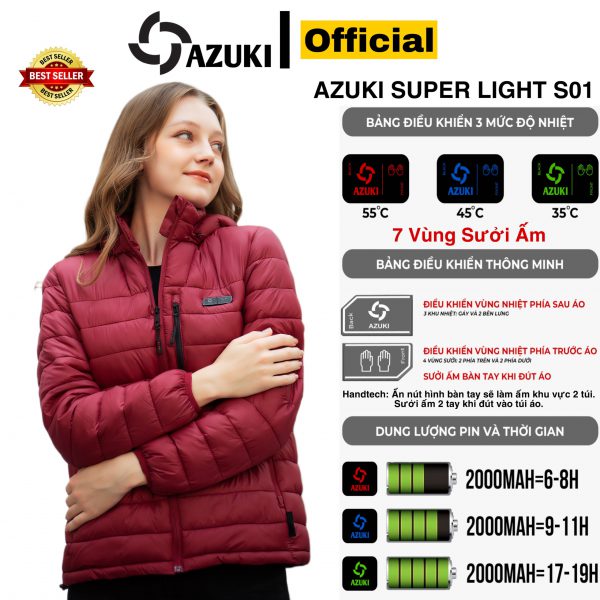 Áo Điện Sưởi Ấm Azuki siêu nhẹ